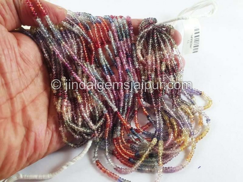 Multi Sapphire Smooth Roundelle Beads -- SPPH204