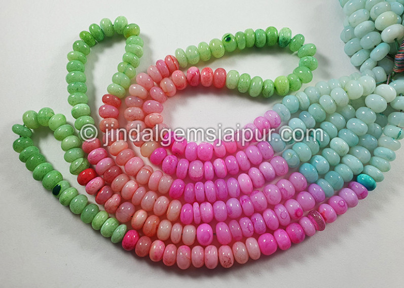 Multi Opal Smooth Roundelle Shape Beads