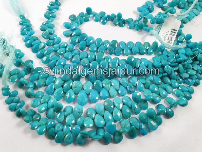 Turquoise Faceted Pear Shape Beads