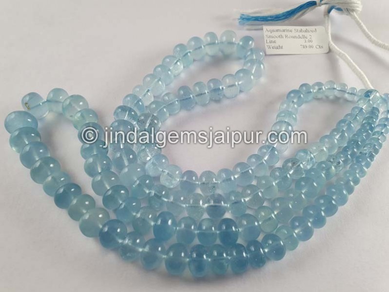 Aquamarine Smooth Roundelle Beads
