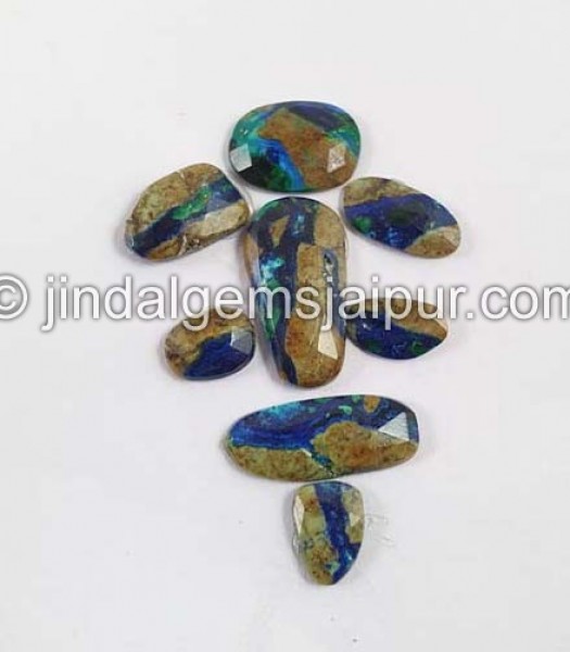 Azurite Malachite Rose Cut Slices