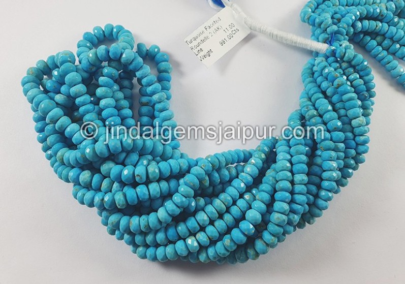 Turquoise Faceted Roundelle Shape Beads
