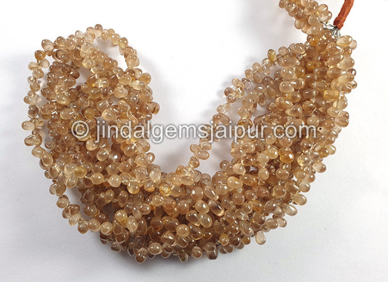 Champagne Zircon Smooth Drops Shape Beads