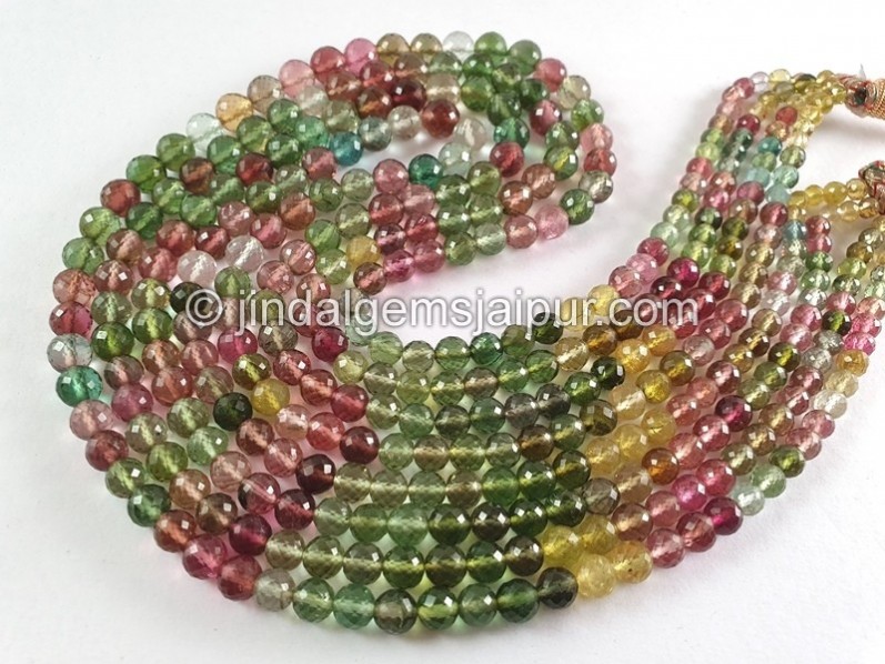 Tourmaline Faceted Round Balls Beads