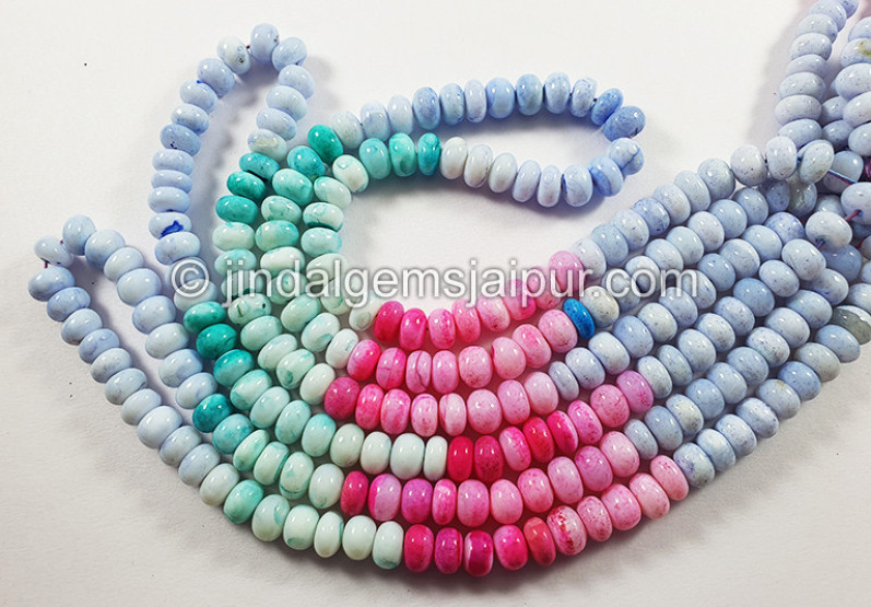 Multi Opal Smooth Roundelle Shape Beads