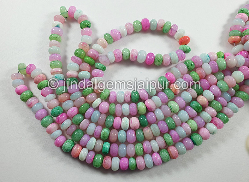 Multi Opal Smooth Roundelle Shape Beads