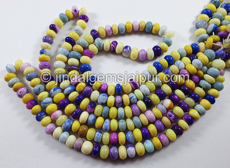 Yellow Mix Smooth Roundelle Shape Beads
