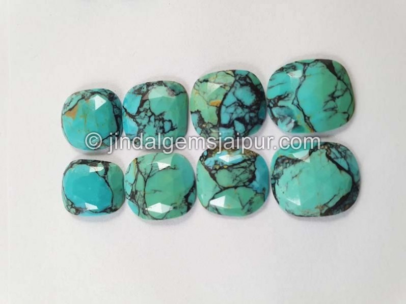 Black Spiderweb Turquoise Rose Cut Slices