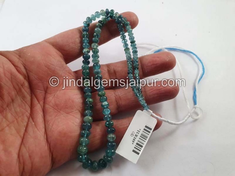 Blue Tourmaline Shaded Smooth Roundelle Beads