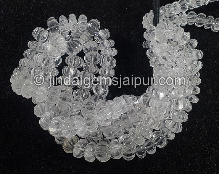 Crystal Quartz Carved Pumpkin Shape Big Beads