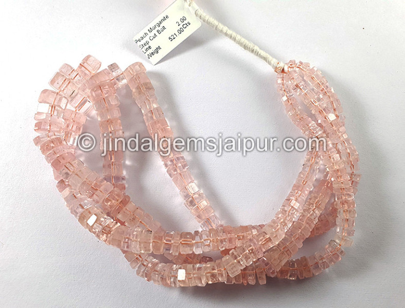 Peach Morganite Bolt Shape Beads