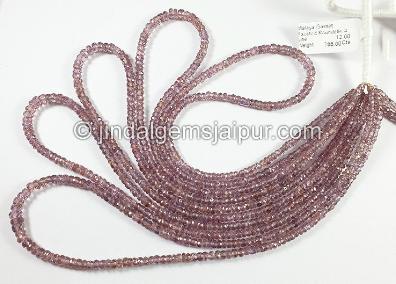 Malaya Garnet Faceted Roundelle Shape Beads