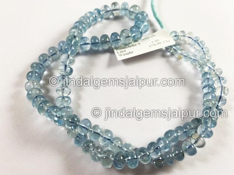 Aquamarine Smooth Roundelle Beads