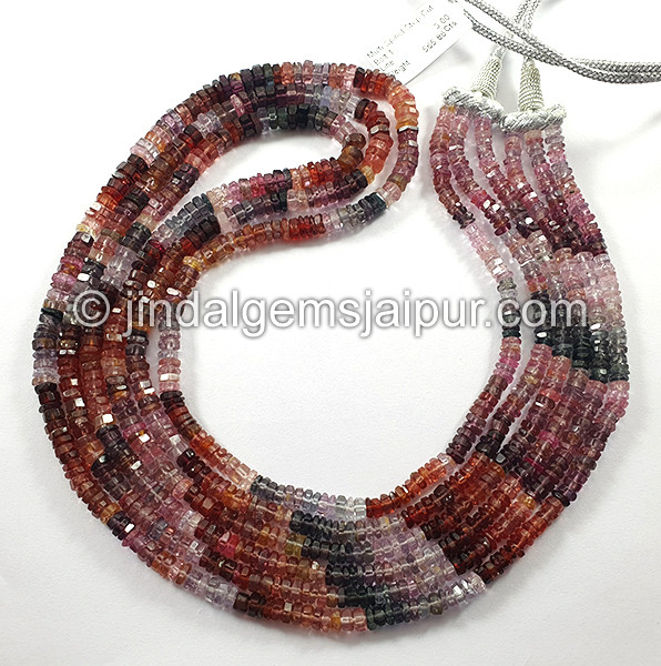 Multi Spinel Step Cut Bolt Shape Beads