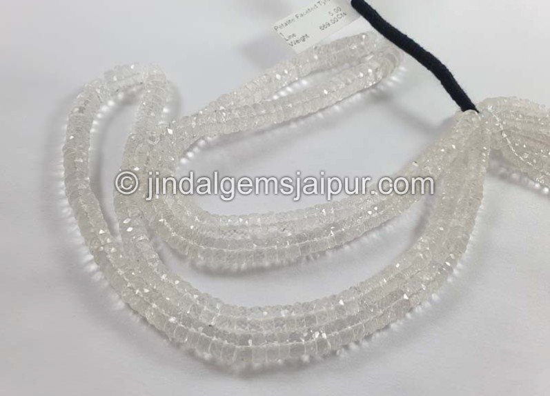 Petalite Faceted Tyre Shape Beads