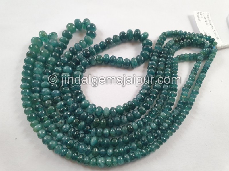 Indicolite Grandidierite Smooth Roundelle Beads