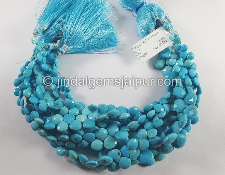 Turquoise Faceted Heart Shape Beads