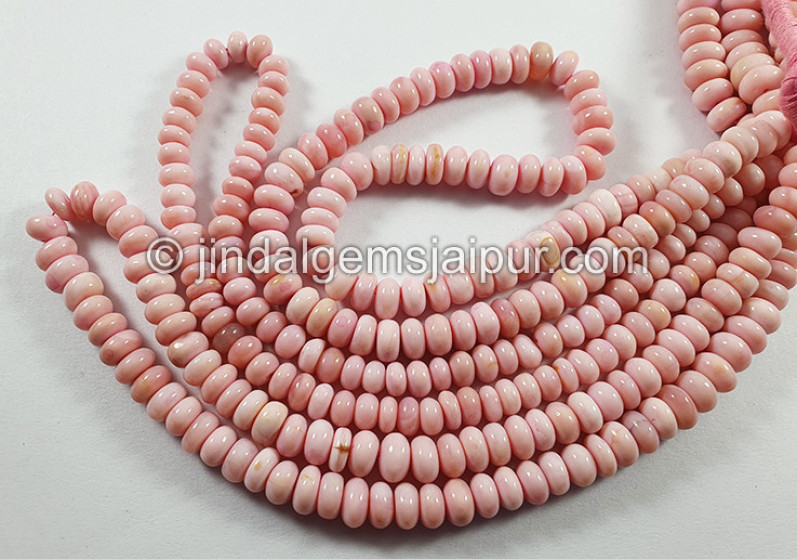 Pink Opal Smooth Roundelle Shape Beads