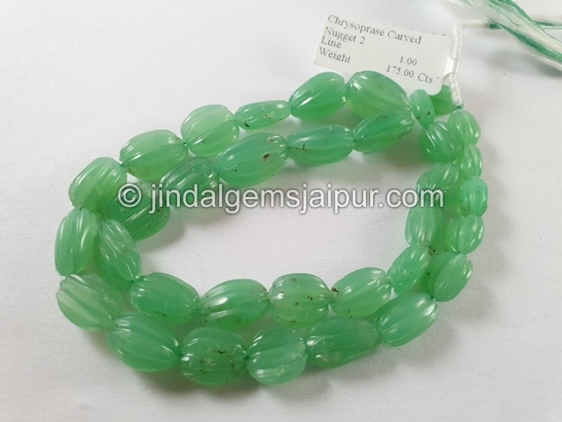 Chrysoprase Carved Nugget Beads