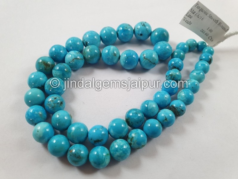 Golden Spiderweb Turquoise Smooth Round Ball Beads
