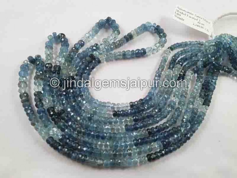Santa Maria Aquamarine Shaded Faceted Beads
