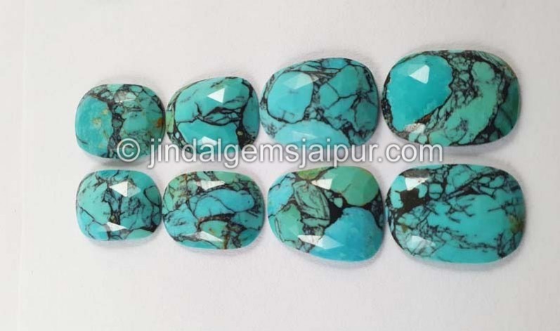 Black Spiderweb Turquoise Rose Cut Slices