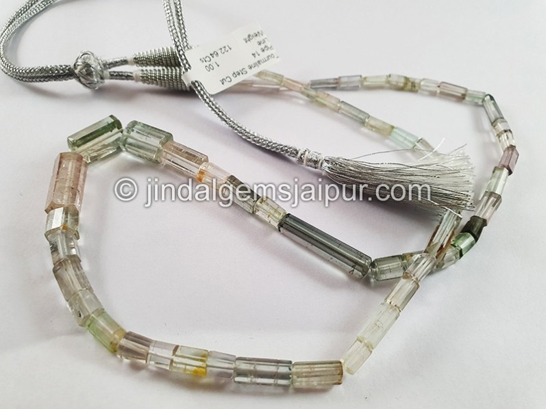 Tourmaline Step Cut Pipe Shape Beads
