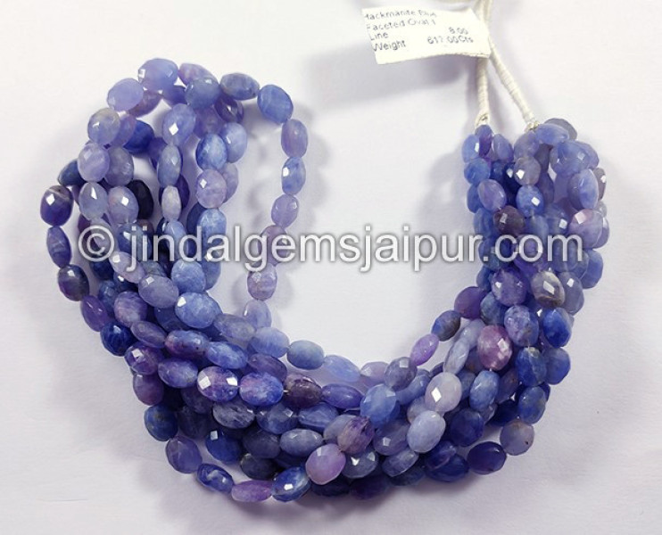Hackmanite Blue Faceted Oval Shape Beads