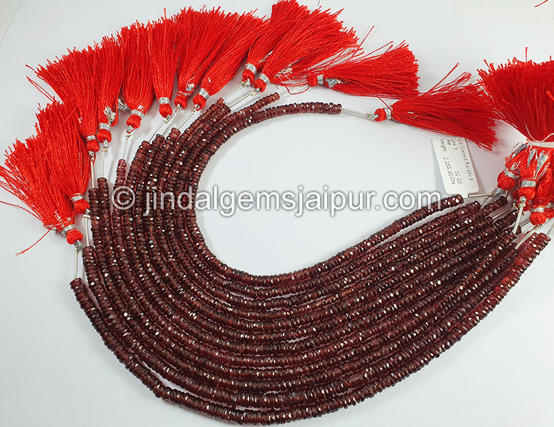Red Garnet Faceted Tyre Shape Beads