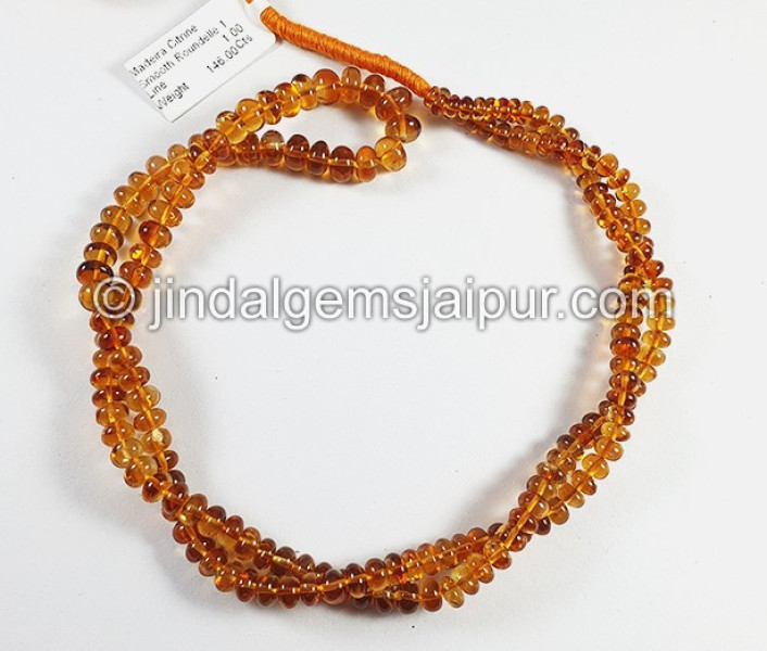 Madeira Citrine Smooth Roundelle Shape Beads