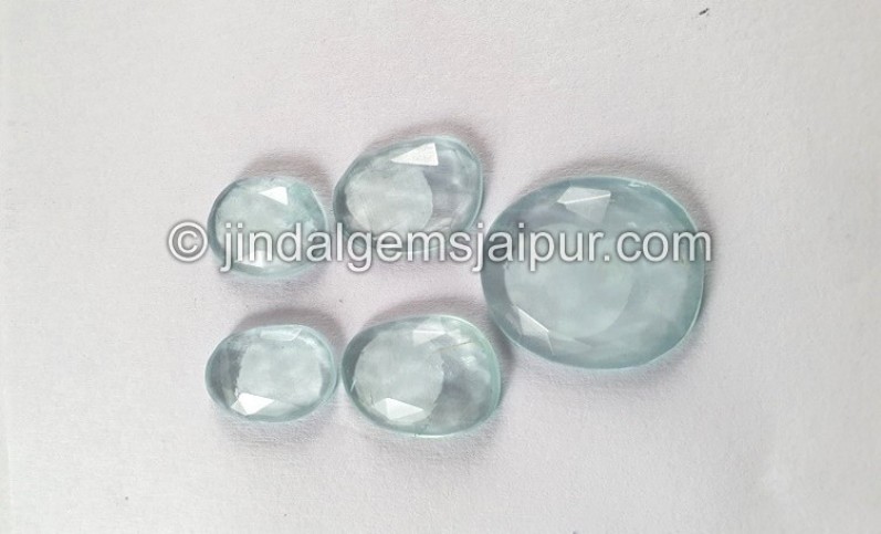 Milky Aquamarine Rose Cut Slices