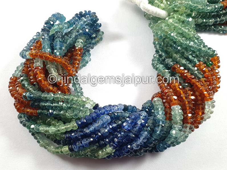 Multi Kyanite Faceted Roundelle Shape Beads