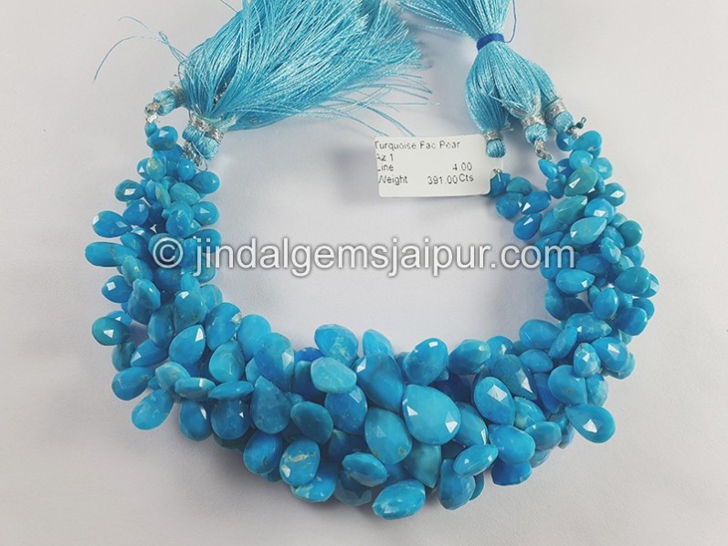 Turquoise Faceted Pear Shape Beads