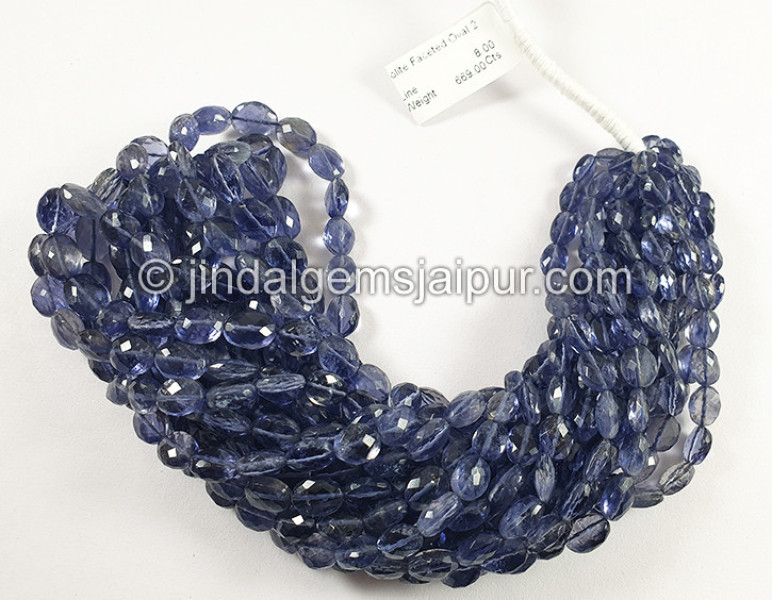 Iolite Faceted Oval Shape Beads
