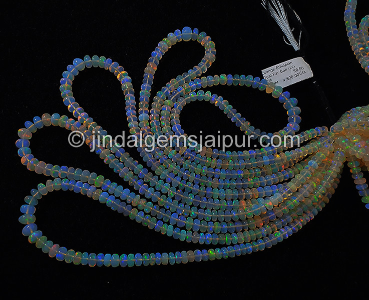 Orange Ethiopian Opal Smooth Big Roundelle Shape Beads