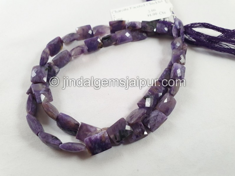 Charoite Faceted Chicklet Beads