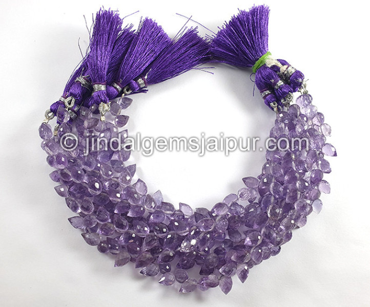 Amethyst Faceted Tulip Drops Shape Small Beads