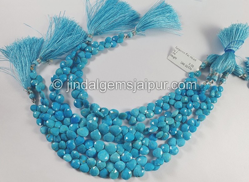 Turquoise Faceted Heart Shape Beads