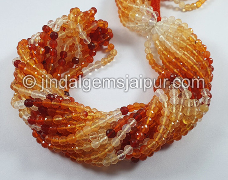 Fire Opal Faceted Round Balls Beads