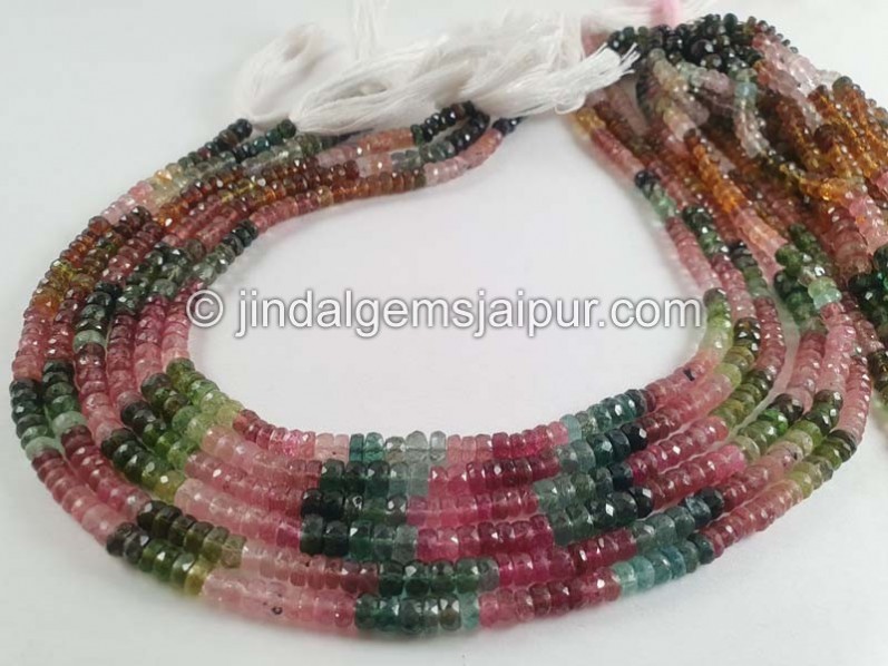 Tourmaline Faceted Roundelle Beads