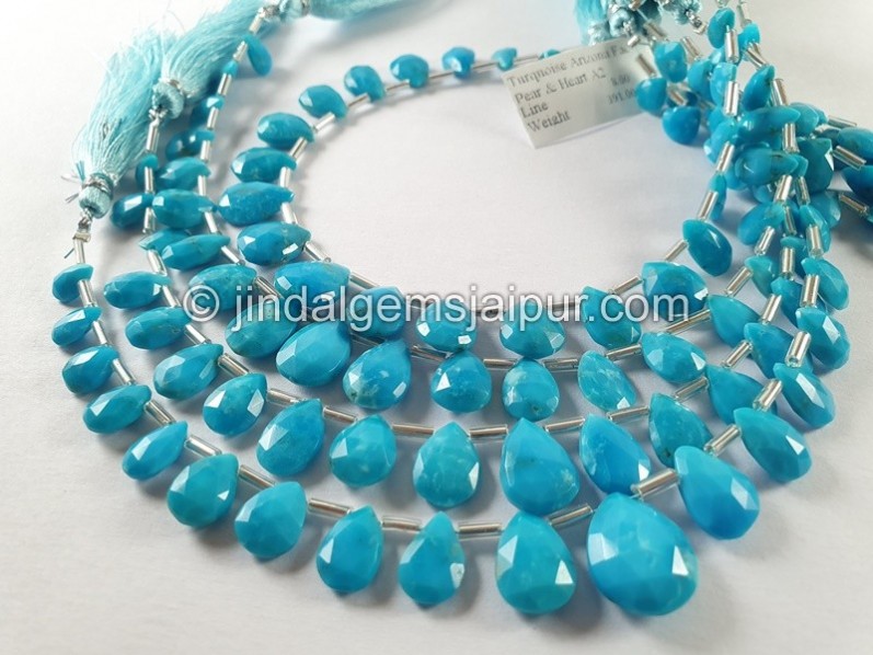 Turquoise Arizona Faceted Pear Beads