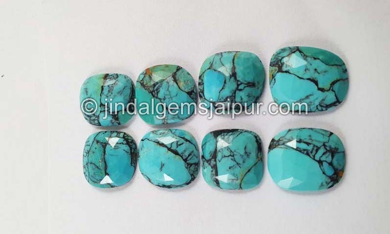 Black Spiderweb Turquoise Rose Cut Slices