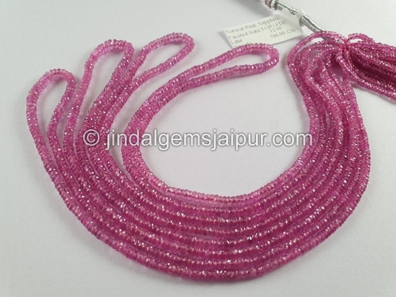Natural Pink Sapphire Faceted Roundelle Beads
