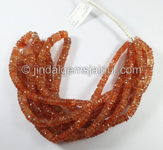 Sunstone Faceted Tyre Shape Beads