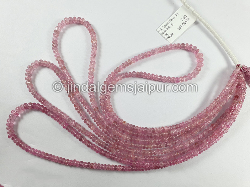 Pink Spinel Smooth Roundelle Shape Beads