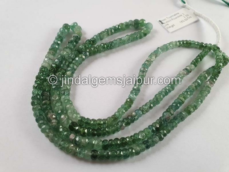 Green Tourmaline Faceted Roundelle Beads