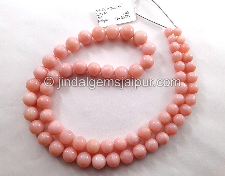 Pink Opal Smooth Balls Shape Beads