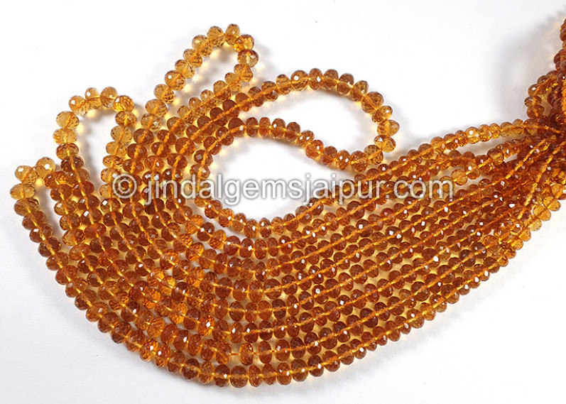 Madeira Citrine Faceted Roundelle Shape Beads