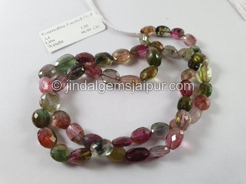 Tourmaline Faceted Oval Beads