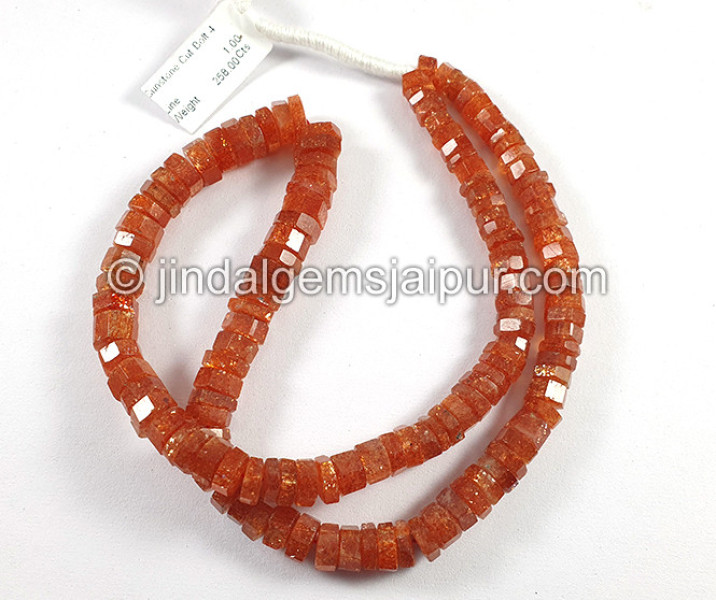 Sunstone Step Cut Bolt Shape Beads